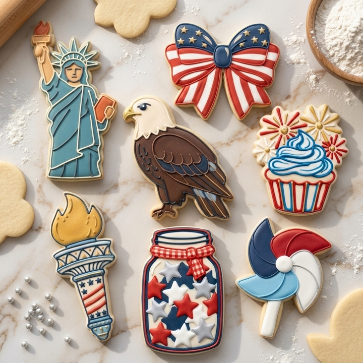 Fourth of July Cookie Cutter Set Patriotic 4th of July Set Bundle 3D Printed Cutters