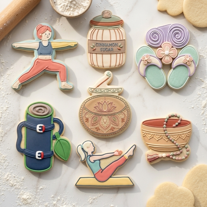 Wellness Cookie Cutter Set Wellness Yoga Self Care Set Bundle 3D Printed Cutters