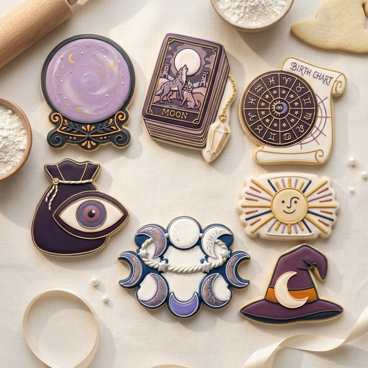 Witchy Cookie Cutter Set Witchy Tarot Mystic Set Bundle 3D Printed Cutters