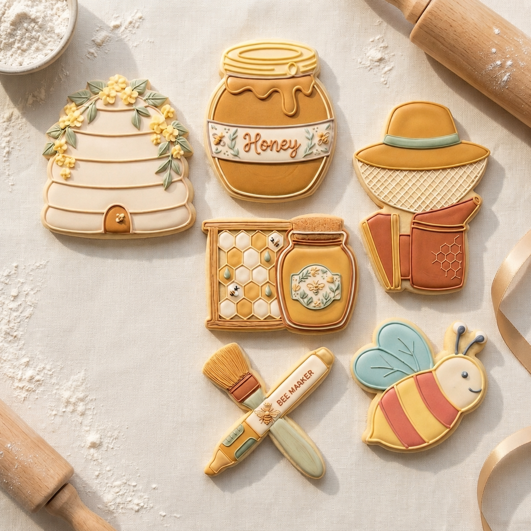 Bee Keeper Cookie Cutter Set Honey Bee Beekeeper Set Bundle 3D Printed Cutters