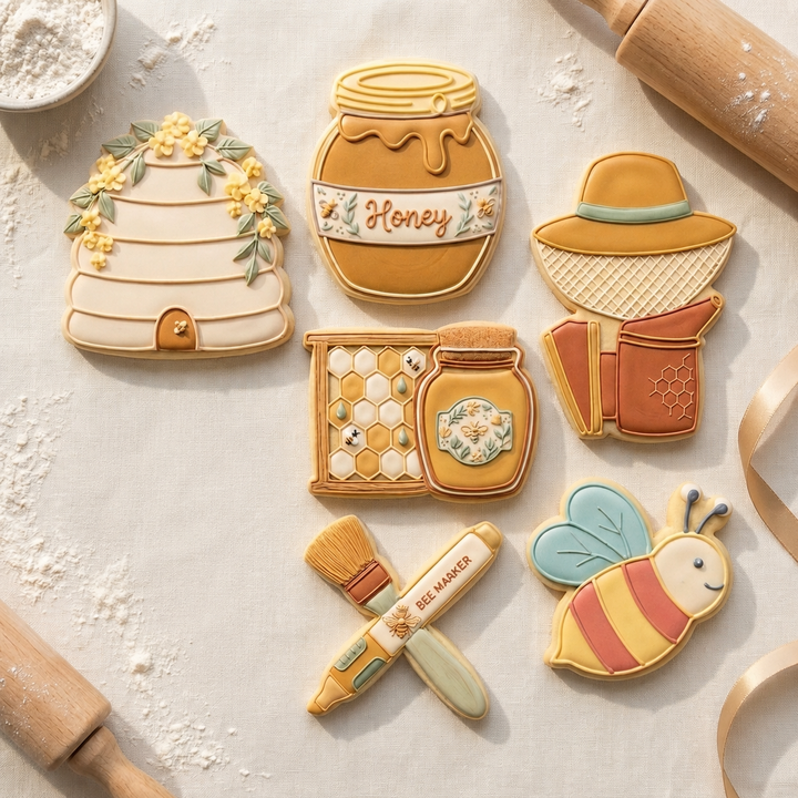 Bee Keeper Cookie Cutter Set Honey Bee Beekeeper Set Bundle 3D Printed Cutters