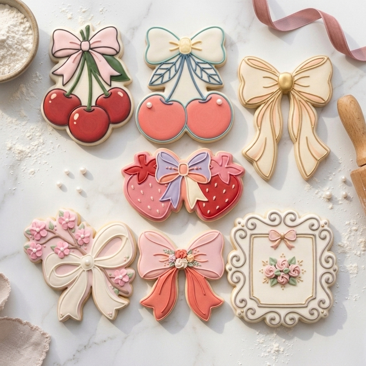 Coquette Cookie Cutter Set Cherry Bow Coquette Sweet Set Bundle 3D Printed Cutters
