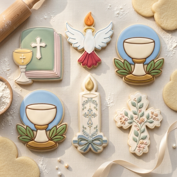 First Communion Cookie Cutter Set First Communion Baptism Faith Set Bundle 3D Printed Cutters