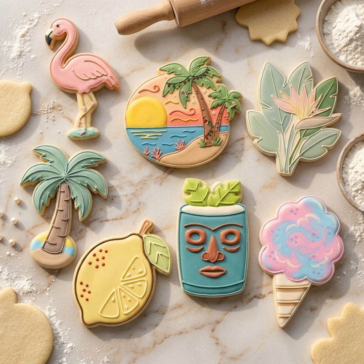 Tropical Cookie Cutter Set Tropical Hawaiian Luau Set Bundle 3D Printed Cutters