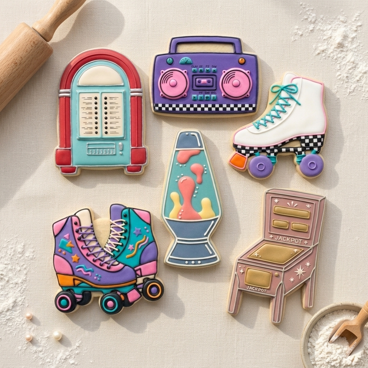 Disco 70s Cookie Cutter Set Disco 70s Retro Birthday Set Bundle 3D Printed Cutters