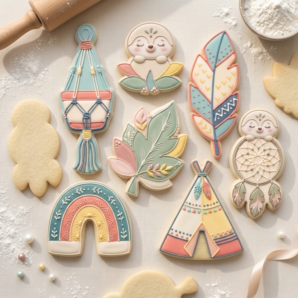 Boho Cookie Cutter Set Boho Bohemian Festival Set Bundle 3D Printed Cutters