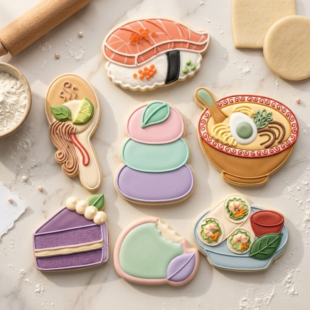 Asian Cuisine Cookie Cutter Set Asian Cuisine Sushi Foodie Set Bundle 3D Printed Cutters