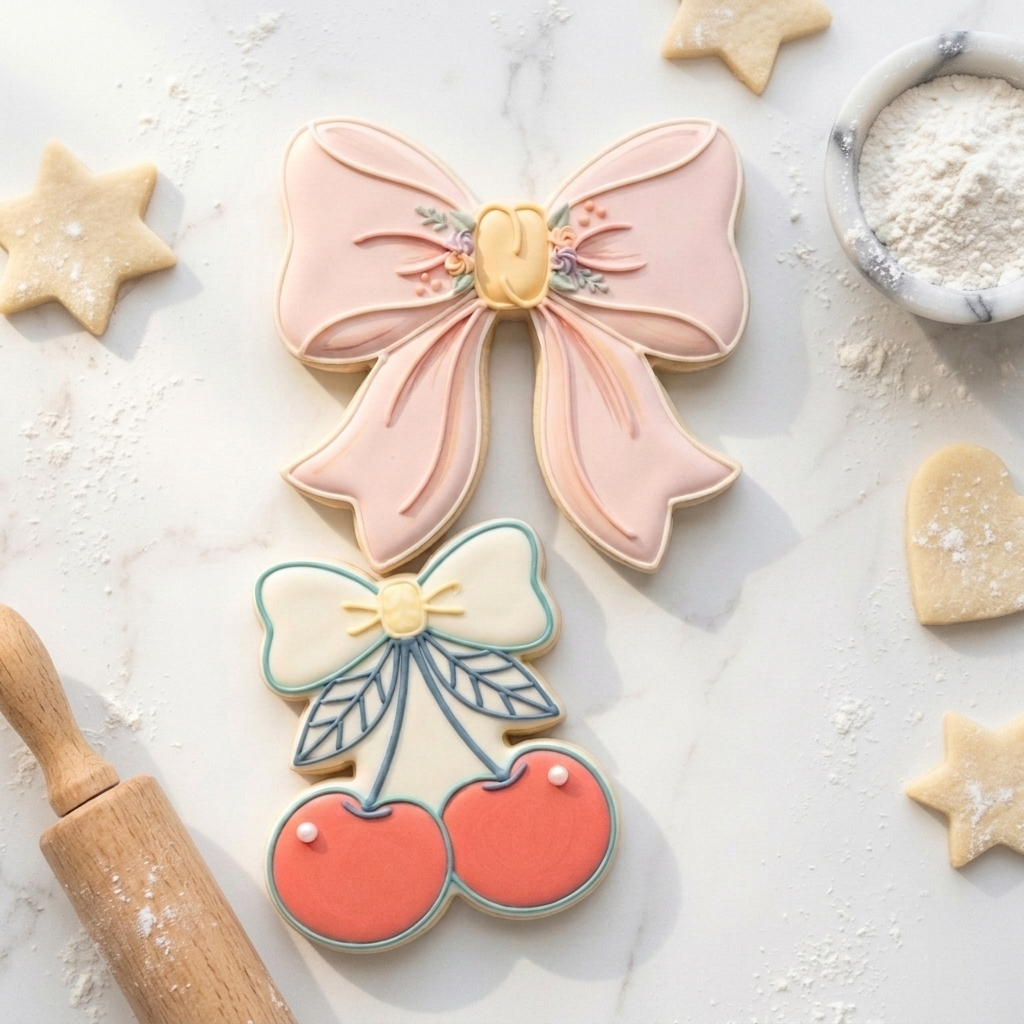 Coquette Cookie Cutter Set Bow and Cherry Coquette Duo Bundle 3D Printed Cutters