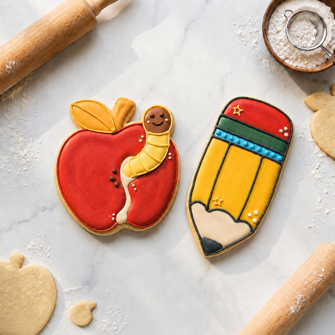 Teacher Appreciation Cookie Cutter Set Apple and Pencil Teacher Duo Bundle 3D Printed Cutters