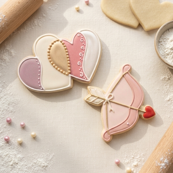 Valentines Cookie Cutter Set Heart and Arrow Valentine Duo Bundle 3D Printed Cutters