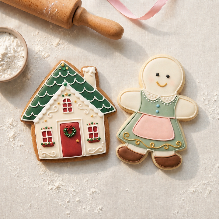Christmas Cookie Cutter Set Gingerbread House and Girl Duo Bundle 3D Printed Cutters
