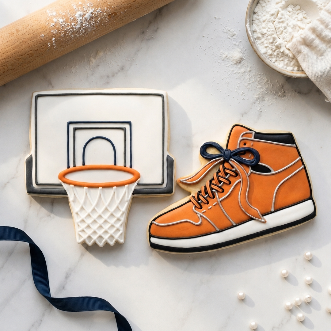 Sports Cookie Cutter Set Basketball and Sneaker Hoops Duo Bundle 3D Printed Cutters