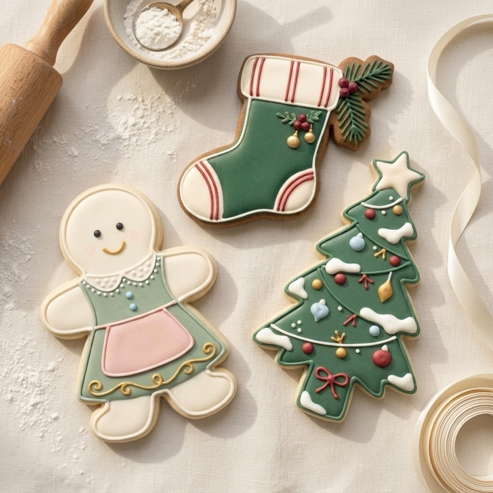 Christmas Cookie Cutter Set Gingerbread Tree Stocking Christmas Trio Bundle 3D Printed Cutters