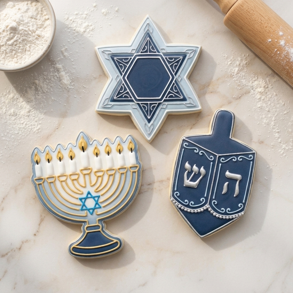 Hanukkah Cookie Cutter Set Menorah Dreidel Star Hanukkah Trio Bundle 3D Printed Cutters
