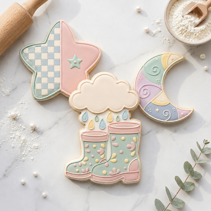 Celestial Cookie Cutter Set Star Moon Cloud Celestial Trio Bundle 3D Printed Cutters