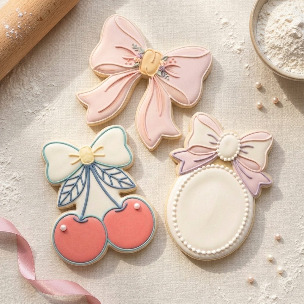 Coquette Cookie Cutter Set Bow Cherry Pearl Coquette Trio Bundle 3D Printed Cutters