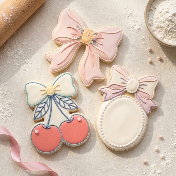 Coquette Cookie Cutter Set Bow Cherry Pearl Coquette Trio Bundle 3D Printed Cutters