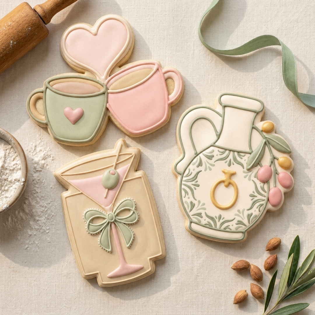 Cocktail Cookie Cutter Set Martini Coffee Olive Cocktail Trio Bundle 3D Printed Cutters
