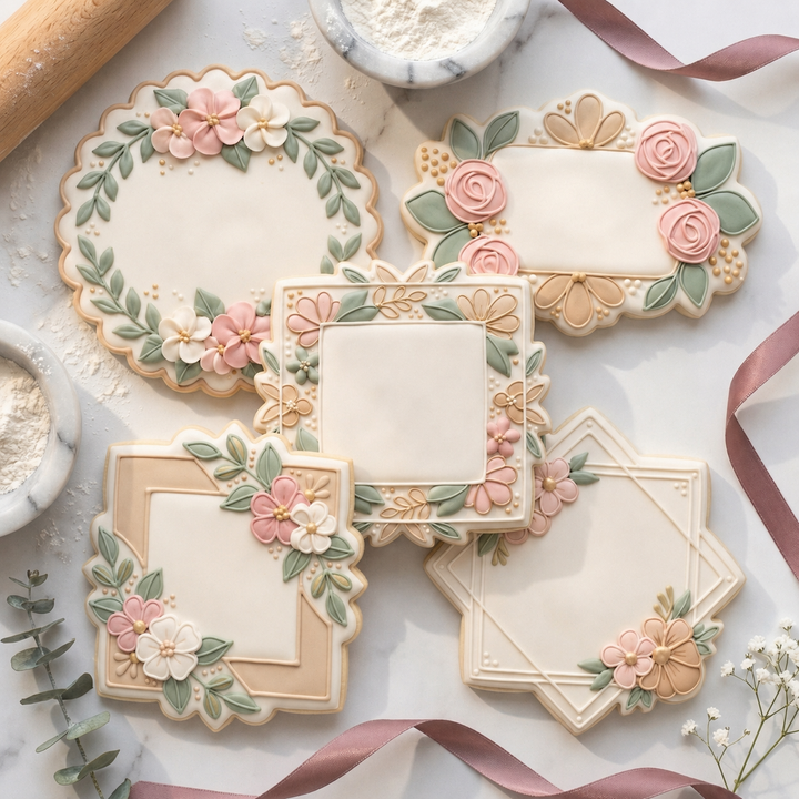 Floral Plaque Save the Date Set Cookie Cutter Set 3D Printed Bundle
