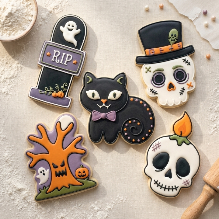 Vintage Halloween Spooky Set Cookie Cutter Set 3D Printed Bundle