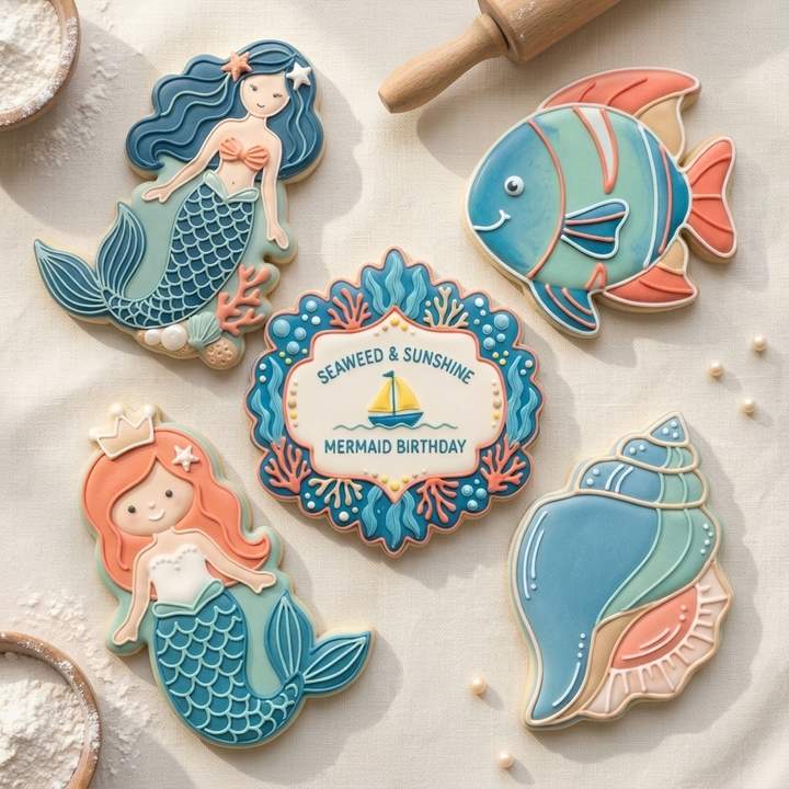 Mermaid Under the Sea Birthday Set Cookie Cutter Set 3D Printed Bundle