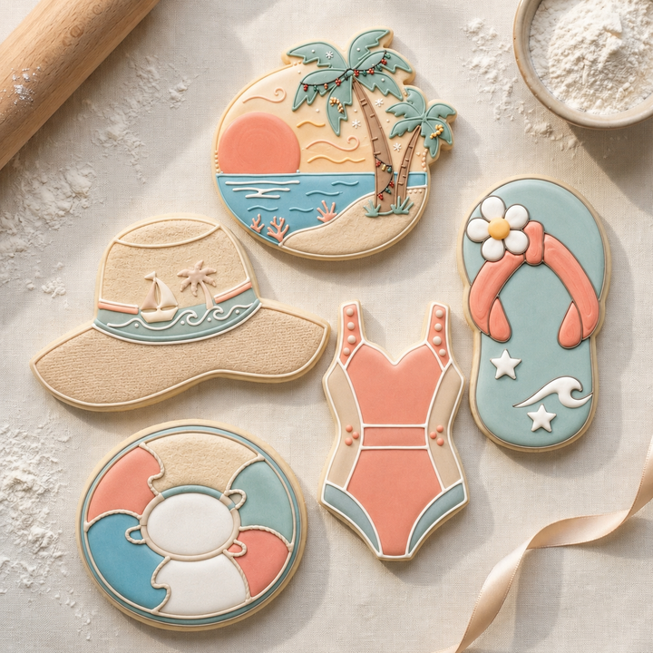 Coastal Beach Vacation Day Set Cookie Cutter Set 3D Printed Bundle