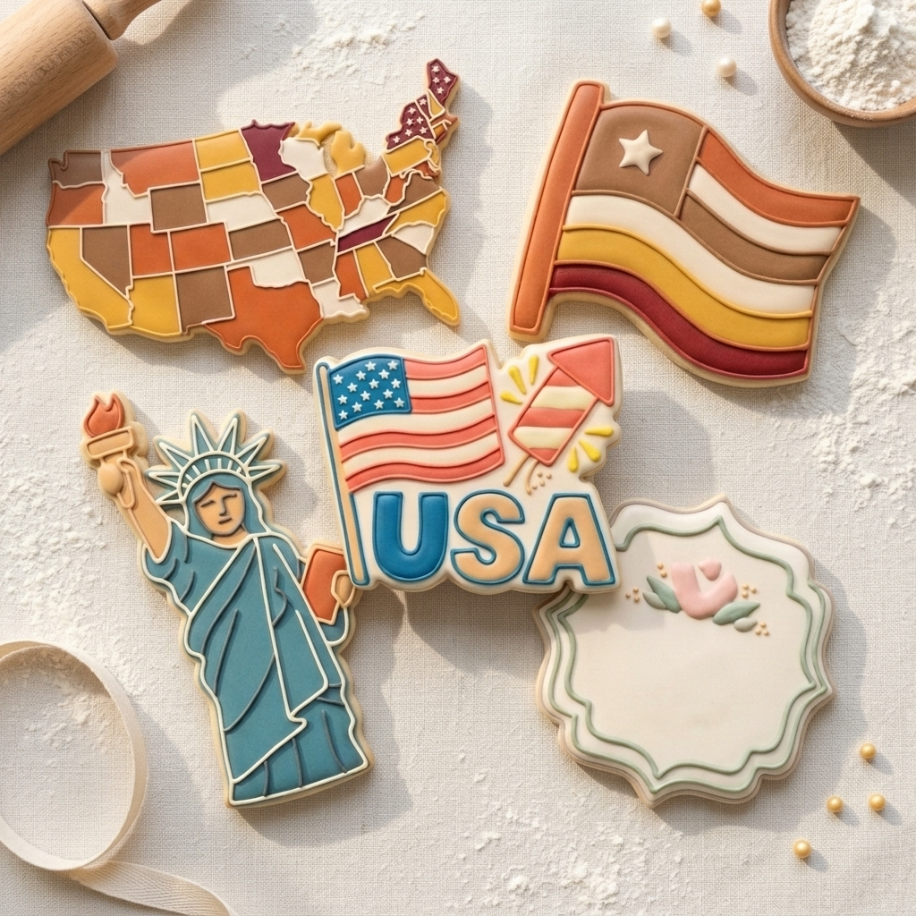 Patriotic Americana Stars and Stripes Set Cookie Cutter Set 3D Printed Bundle
