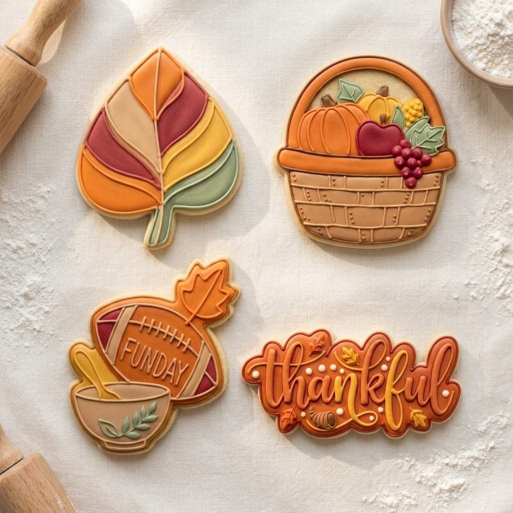 Fall Autumn Harvest Cozy Set Cookie Cutter Set 3D Printed Bundle