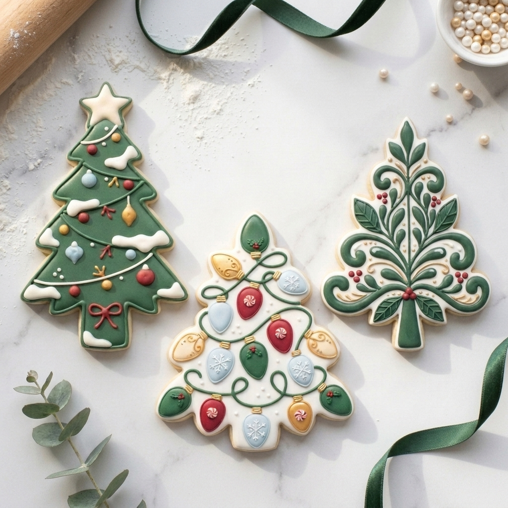 Tall Christmas Tree Trio Cookie Cutter Set 3D Printed Bundle
