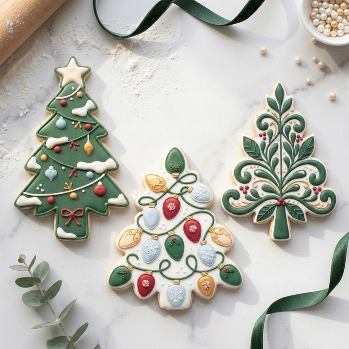 Tall Christmas Tree Trio Cookie Cutter Set 3D Printed Bundle