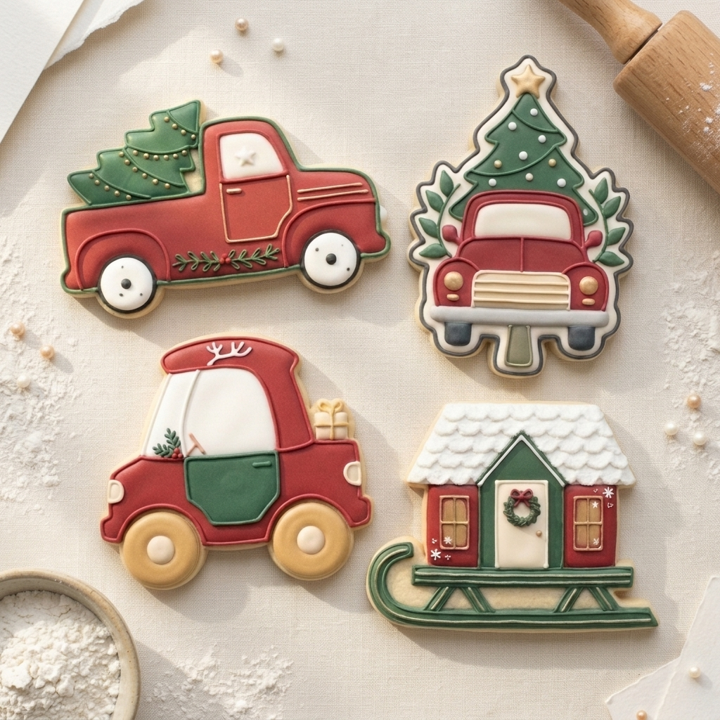 Christmas Truck Roadshow Quartet Cookie Cutter Set 3D Printed Bundle