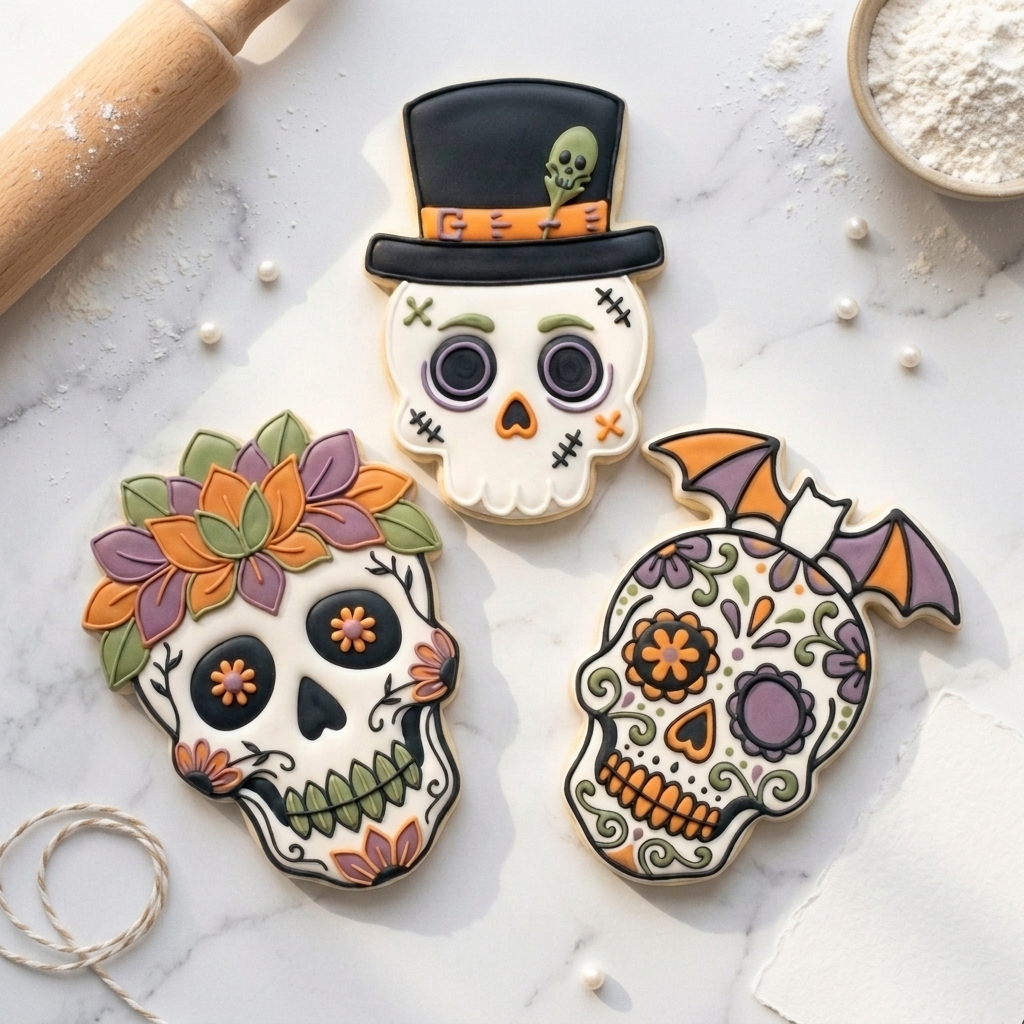 Spooky Skull Halloween Trio Cookie Cutter Set 3D Printed Bundle