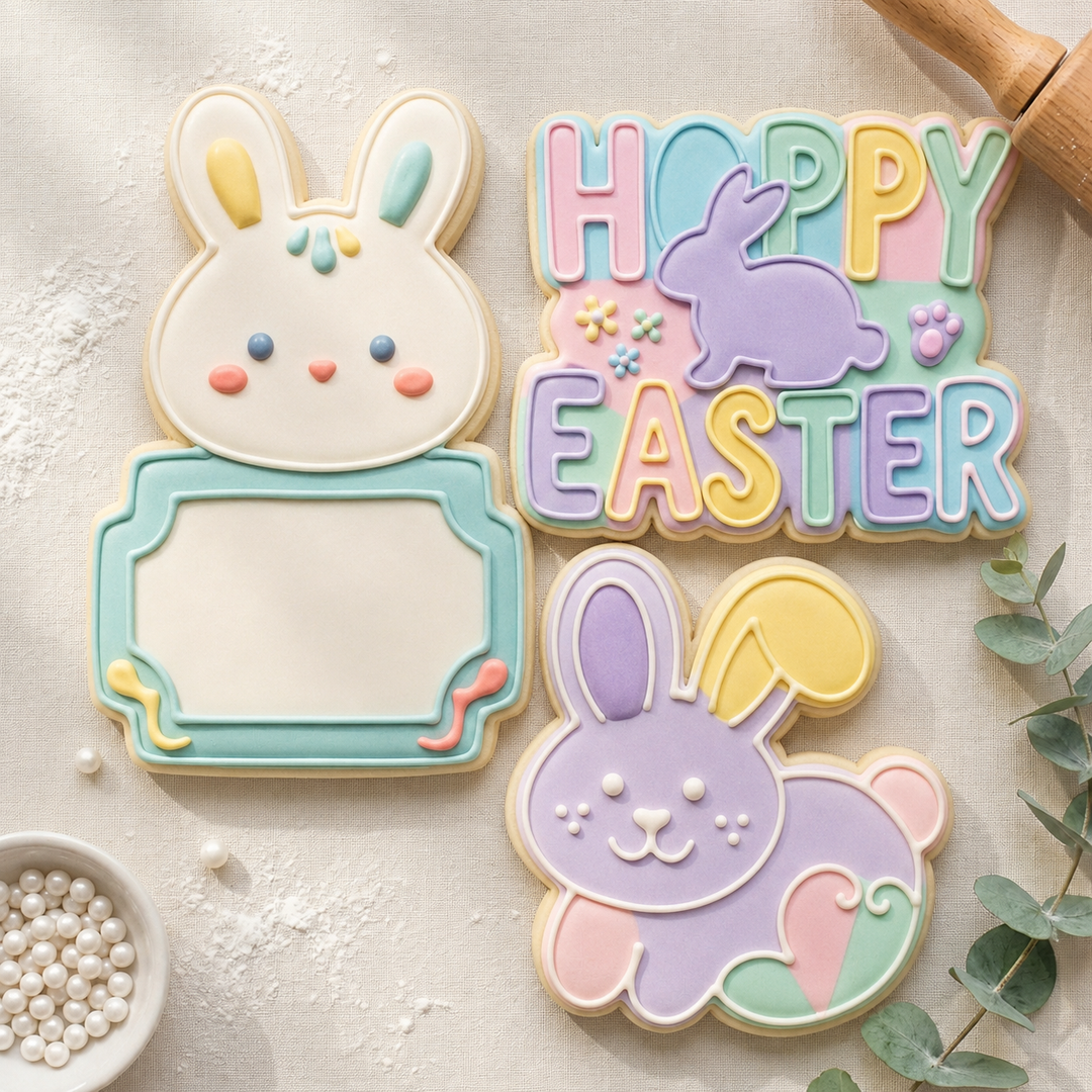Easter Bunny Hop Trio Cookie Cutter Set 3D Printed Bundle