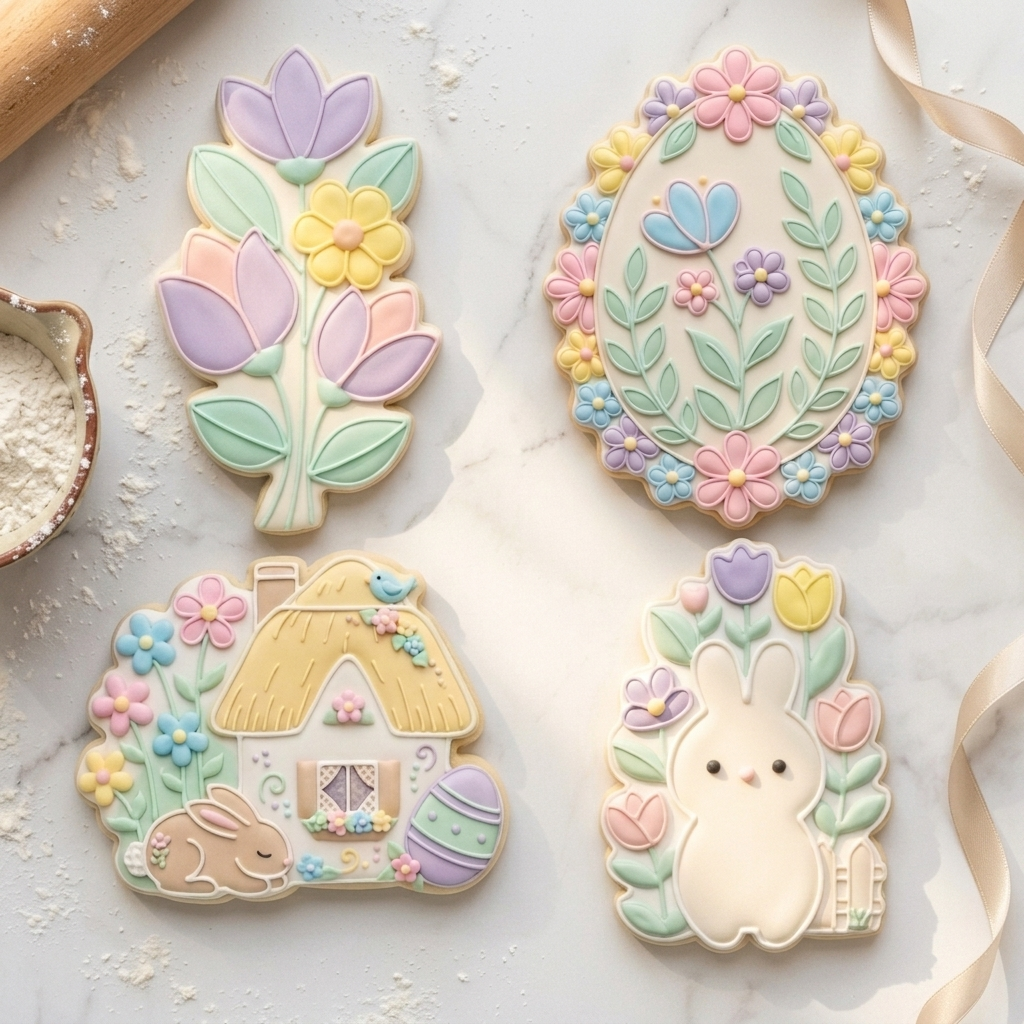 Floral Easter Garden Quartet Cookie Cutter Set 3D Printed Bundle