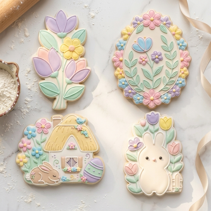 Floral Easter Garden Quartet Cookie Cutter Set 3D Printed Bundle