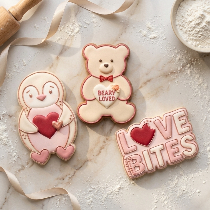 Sweet Animal Valentine Trio Cookie Cutter Set 3D Printed Bundle