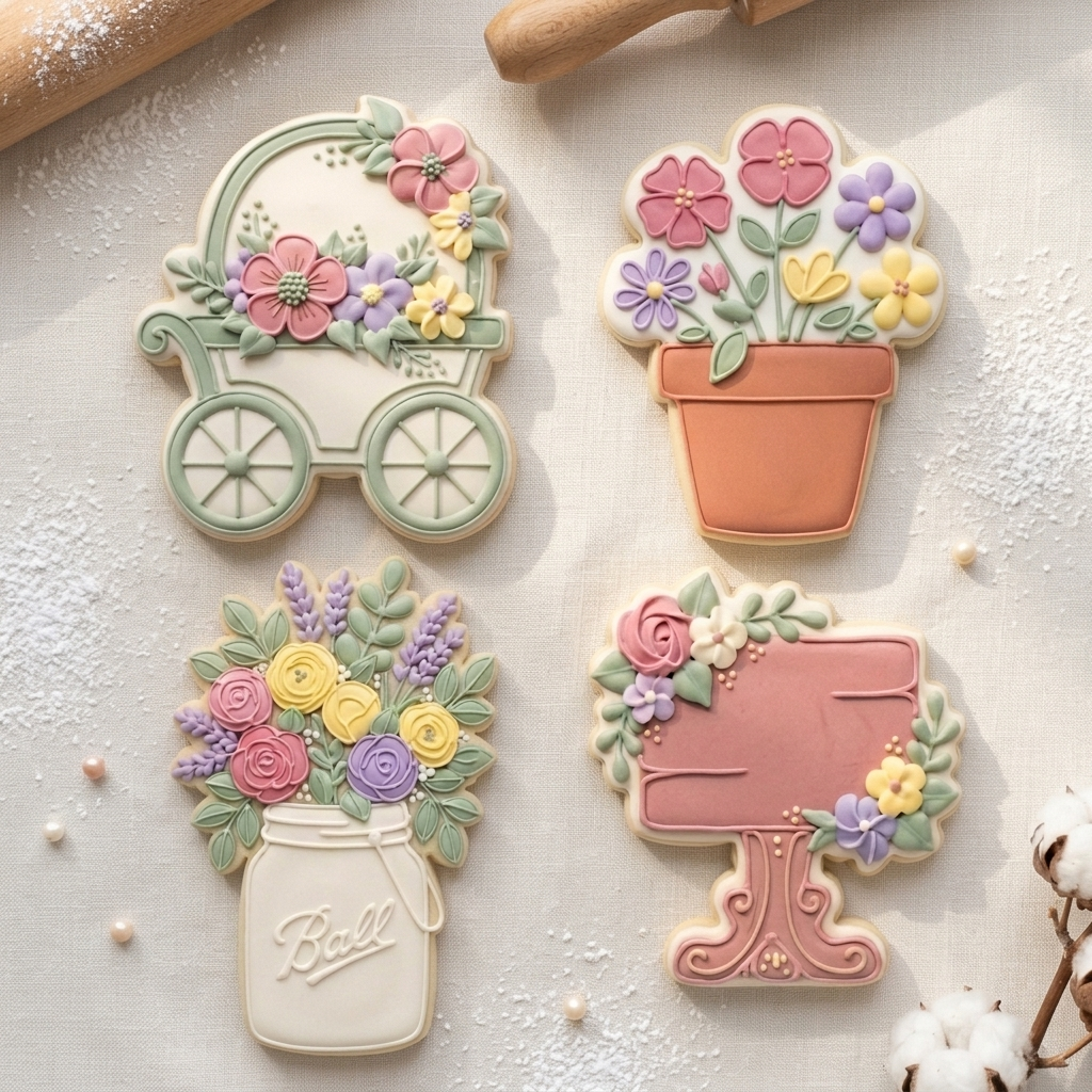 Moms Flower Garden Quartet Cookie Cutter Set 3D Printed Bundle