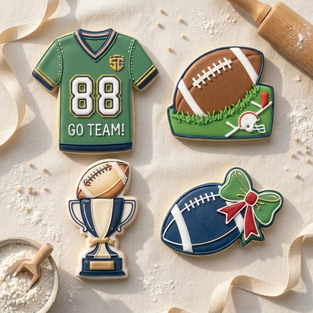 Football Game Day Quartet Cookie Cutter Set 3D Printed Bundle