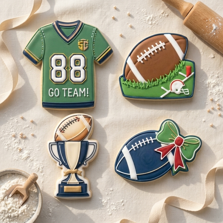 Football Game Day Quartet Cookie Cutter Set 3D Printed Bundle