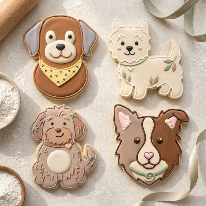 Dog Breeds Best Friends Quartet Cookie Cutter Set 3D Printed Bundle