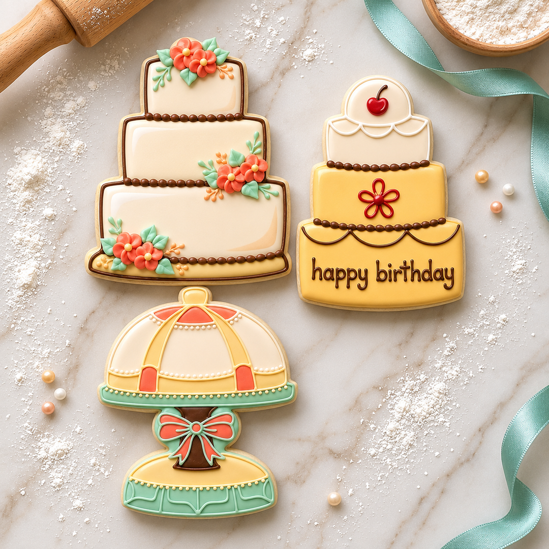 Cake Celebration Trio Cookie Cutter Set 3D Printed Bundle