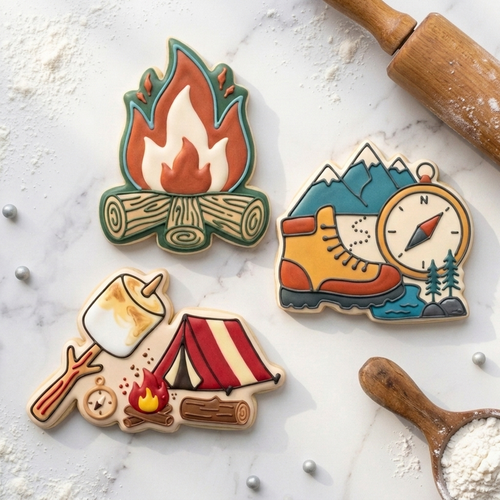 Campfire Camping Adventure Trio Cookie Cutter Set 3D Printed Bundle