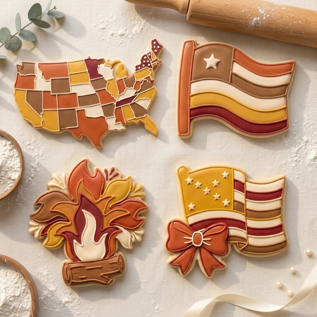 Patriotic 4th of July Quartet Cookie Cutter Set 3D Printed Bundle