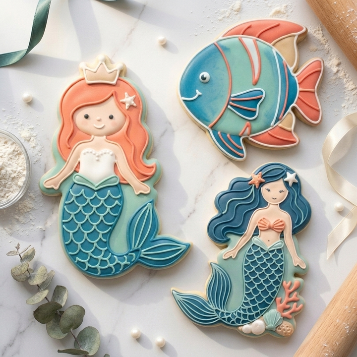 Under the Sea Mermaid Trio Cookie Cutter Set 3D Printed Bundle