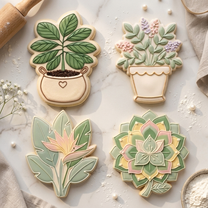 Houseplant Lover Quartet Cookie Cutter Set 3D Printed Bundle