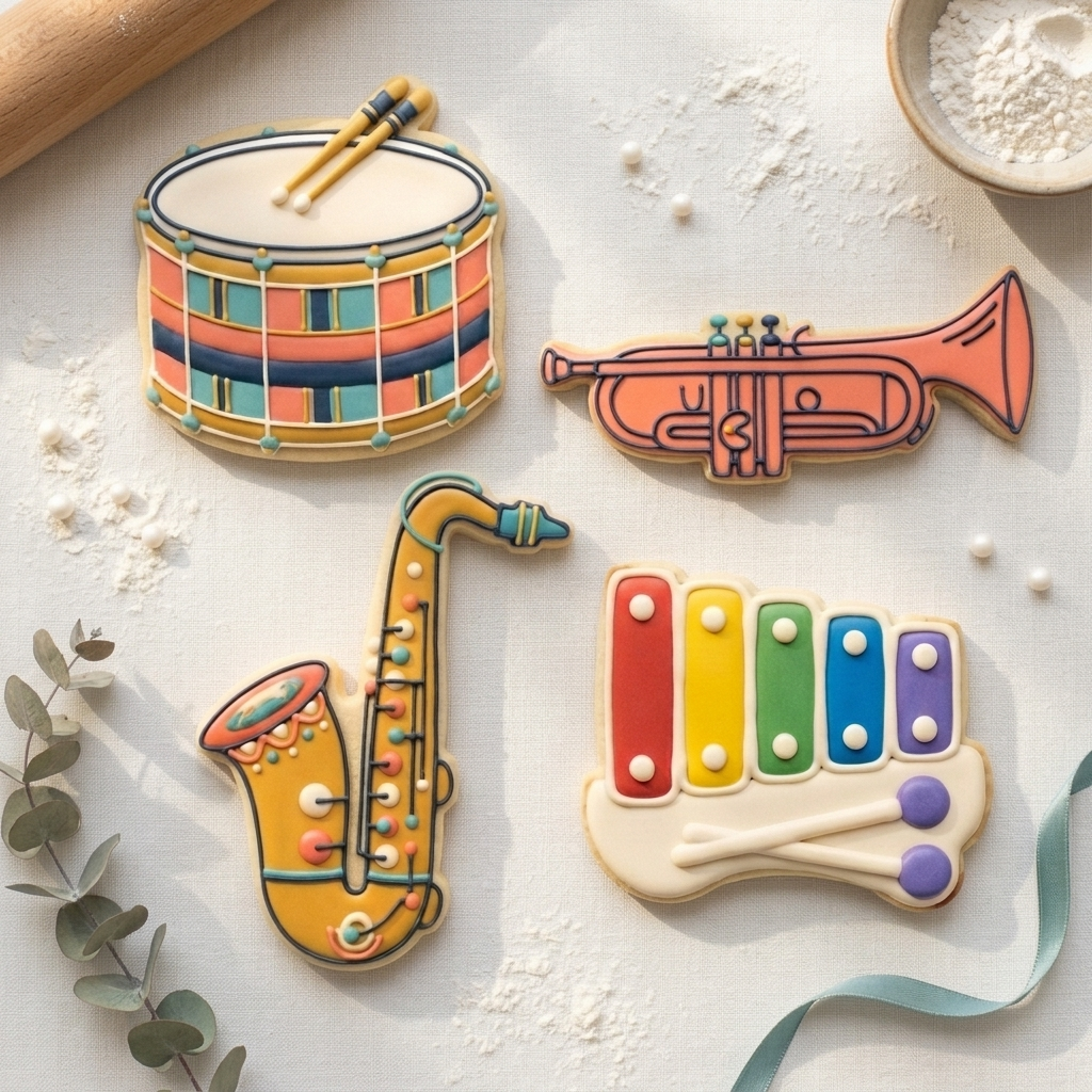 Marching Band Quartet Cookie Cutter Set 3D Printed Bundle