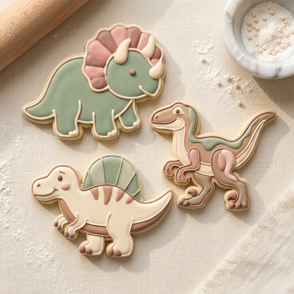 Dinosaur Birthday Trio Cookie Cutter Set 3D Printed Bundle