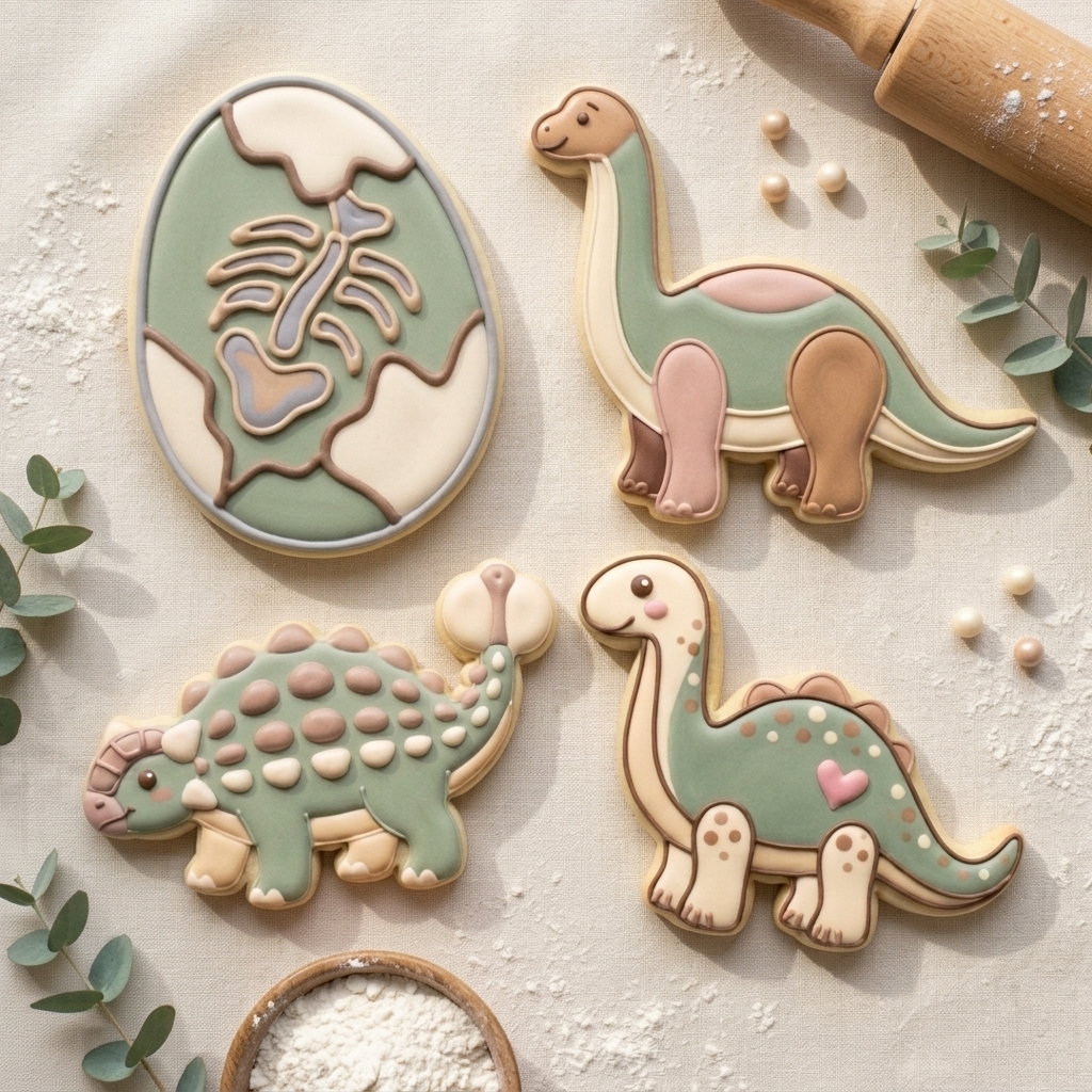 Dino Fossil Hunter Quartet Cookie Cutter Set 3D Printed Bundle