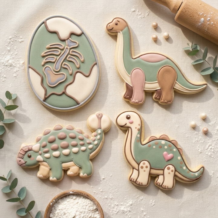 Dino Fossil Hunter Quartet Cookie Cutter Set 3D Printed Bundle
