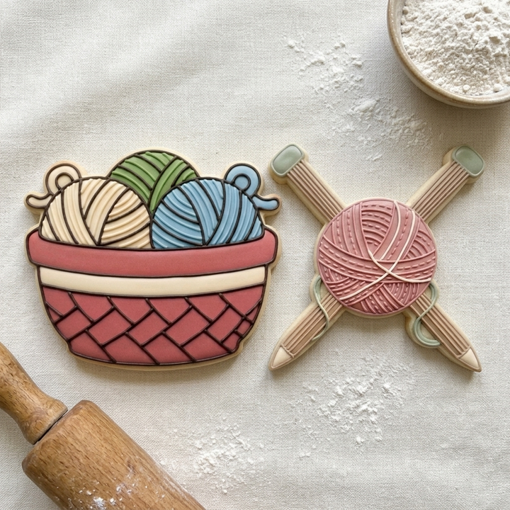 Knitting Crochet Cozy Duo Cookie Cutter Set 3D Printed Bundle